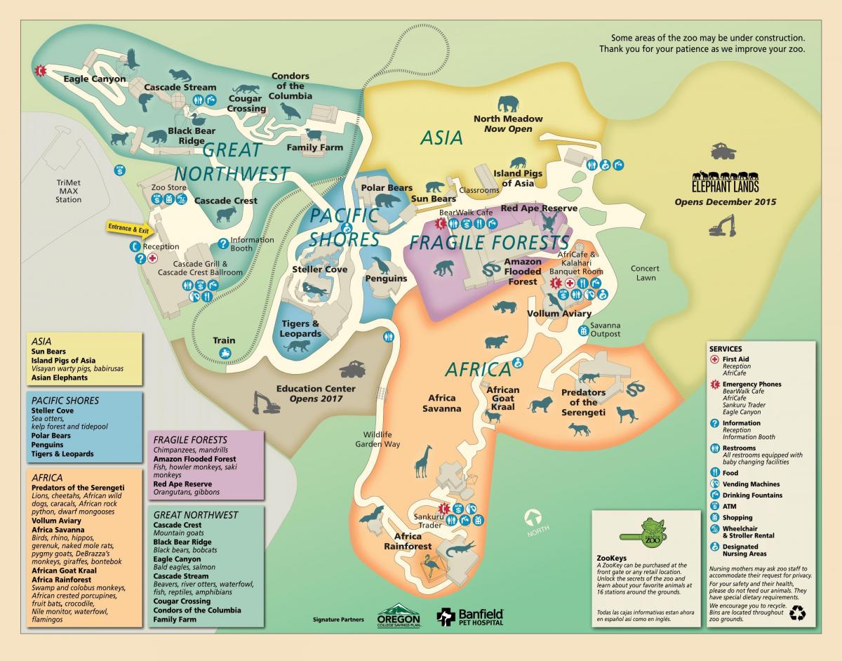 harta grădina Zoologică din Oregon