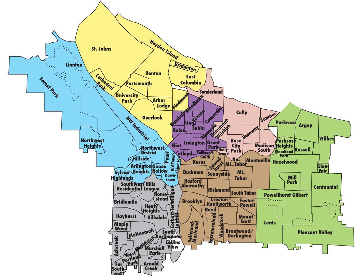 harta Portland și zonele înconjurătoare