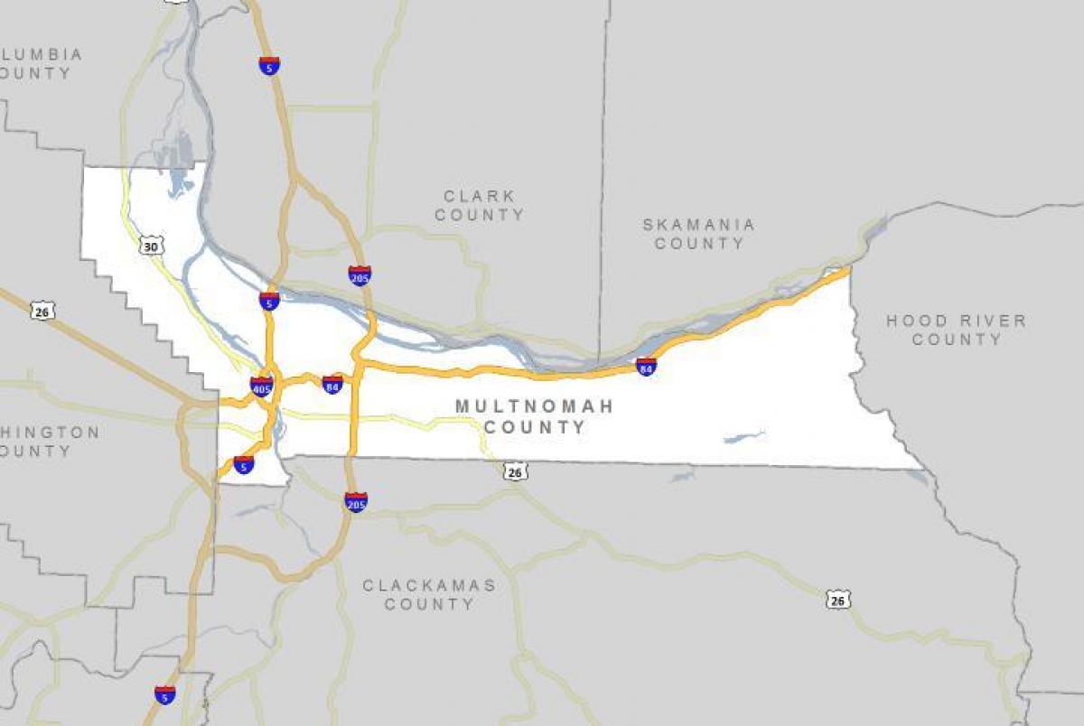 Multnomah county, Oregon hartă