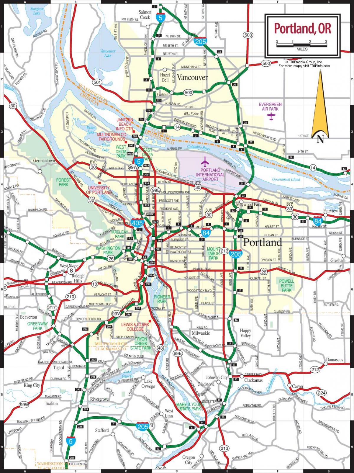 Portland road arată hartă