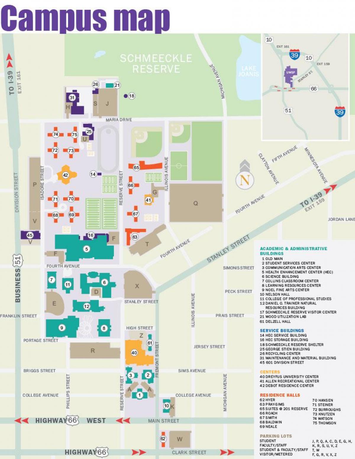 harta Universitatea de stat din Portland