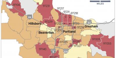 Radon hartă în Portland